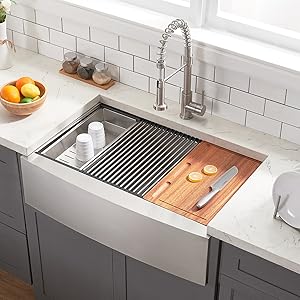 Farmhouse Sink 33 Inch, 33x22 Inch Apron Front Farmhouse