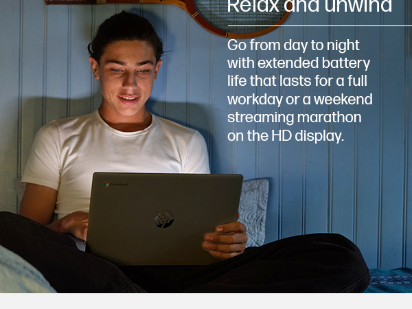 relax binge watch marathon movies shows entertainment streaming extended all day battery life