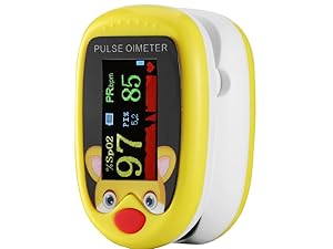 Yellow child kids pulse oximeter monitoring detector checker