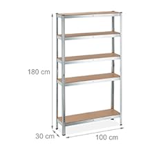 Relaxdays HBT 180x100x30 cm Schwerlastregal, 1250 kg Tragkraft, Lagerregal für Keller und Garage, 5 Ebenen, Silber D0767a8e 51a1 4c7c B66e 8d987b24508f. CR0,0,300,300 PT0 SX220 V1