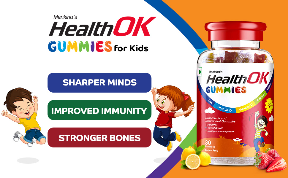 Health ok gummies, immunity booster for kids, healthy tasty gummies