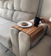 Vesta Homes Sofa Armrest Tray|Handcrafted Acacia Wood|Tambour Tray|Flexible and Foldable|Suitable...