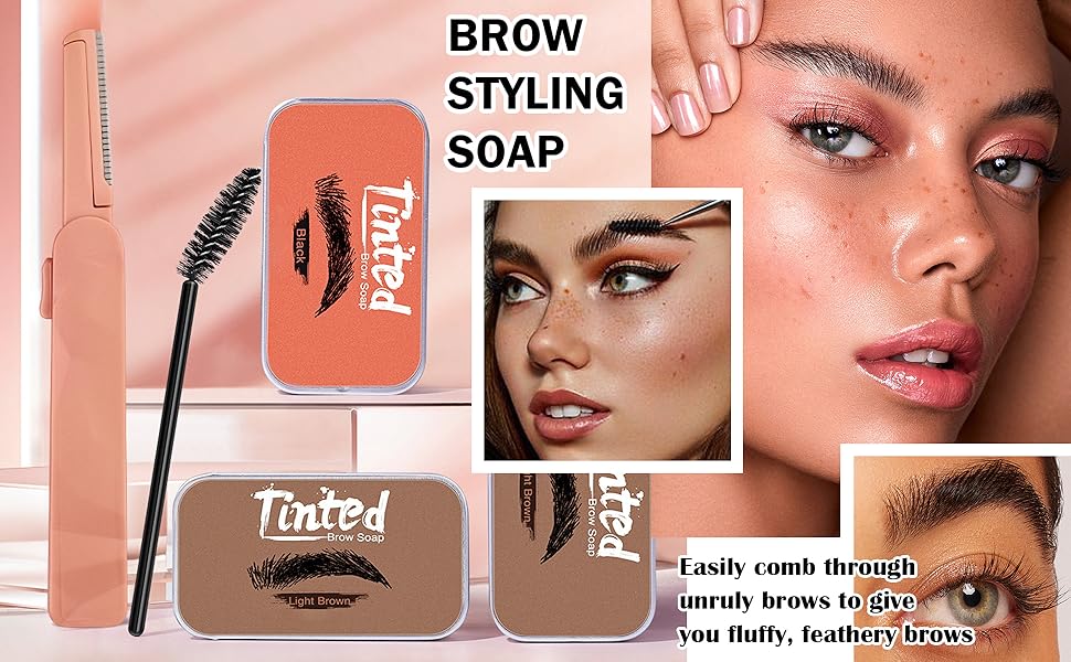 Eyebrow Soap,Eyebrow Styling Soap Tinting Kit,Waterproof