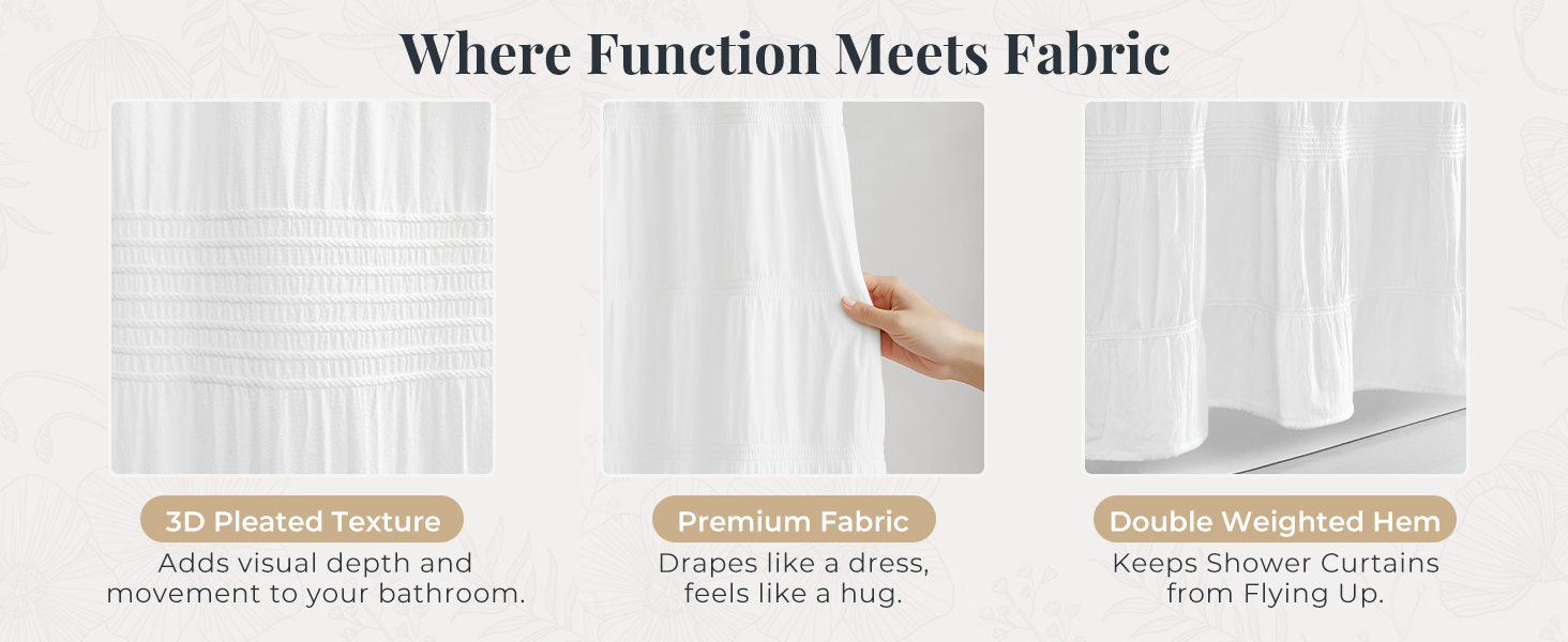 white shower curtain fabric