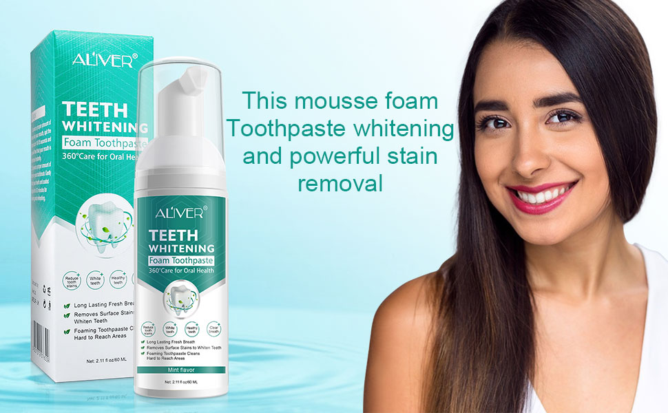 Whitening Toothpaste, (2 Pieces) Foam Toothpaste for Sensitive Teeth