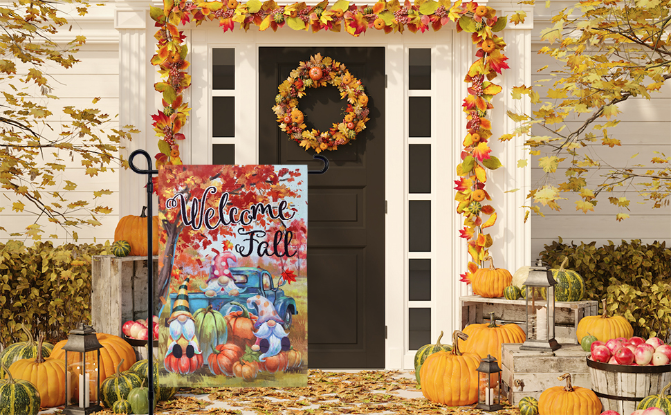Fall Garden Flag, hogardeck 12.5x18 Inch Vertical
