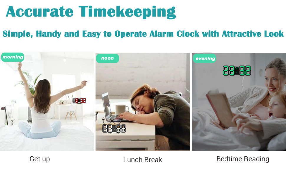 EAAGD 3D LED Digital Alarm Clock, 8.4" Large Display Alarm