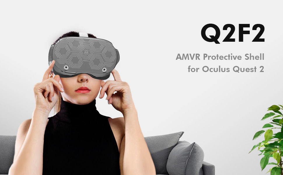 AMVR VR Headset Protective Shell, Light & Durable Front Face Cover for Quest 2 Accessories