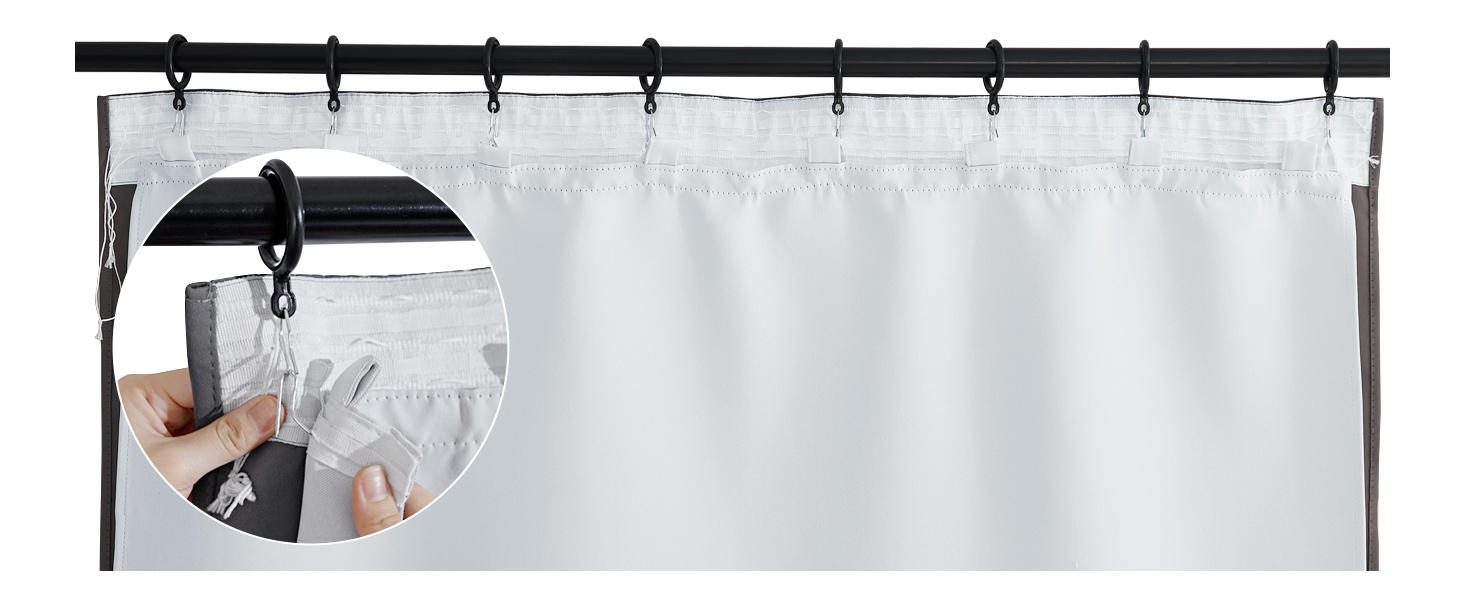 PONY DANCE Theral Curtain Lining Eyelet Blackout Drapes With Hooks For Enhanced Bedroo Living