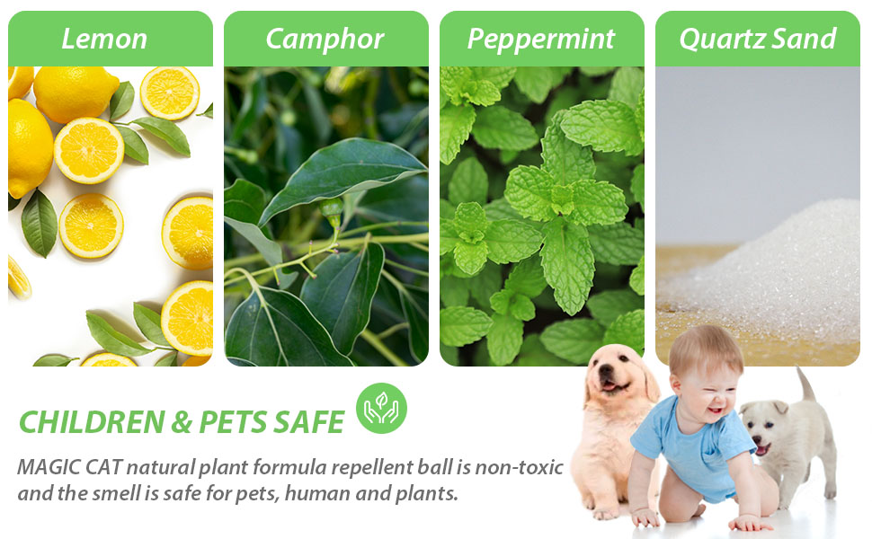 MAGIC CAT 10 Pack Rodent Repellent, Natural Mouse Away