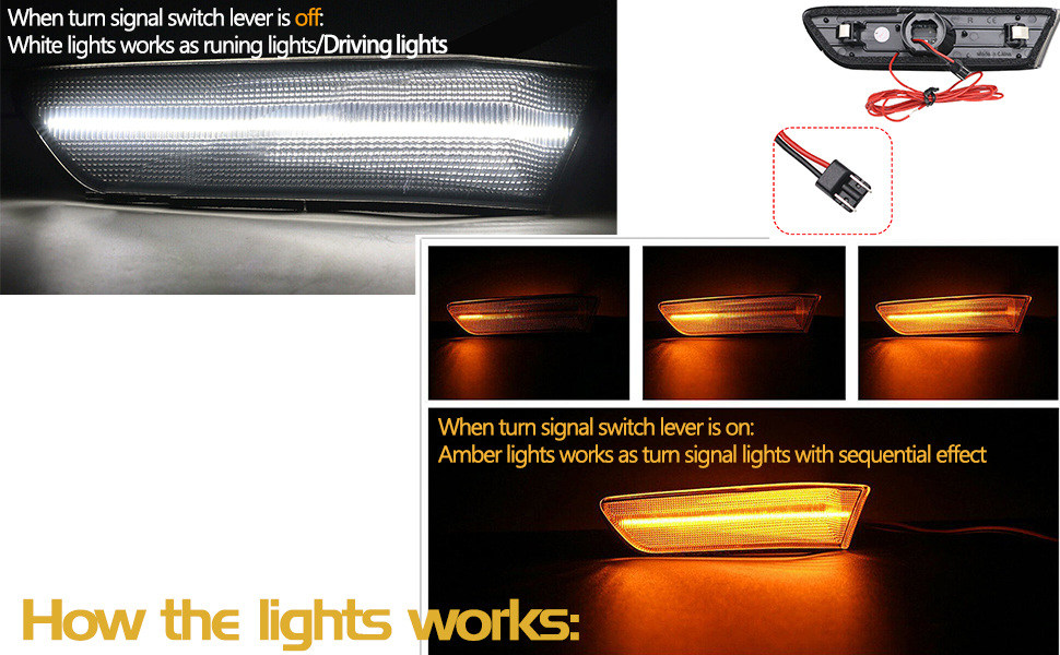 Sequential Side Marker Turn Signal Lights Compatible With