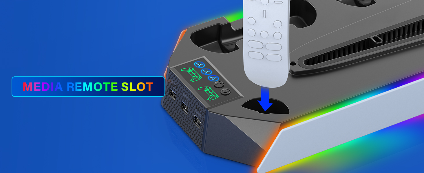 ps5 cooling station with controller charging station and led lights