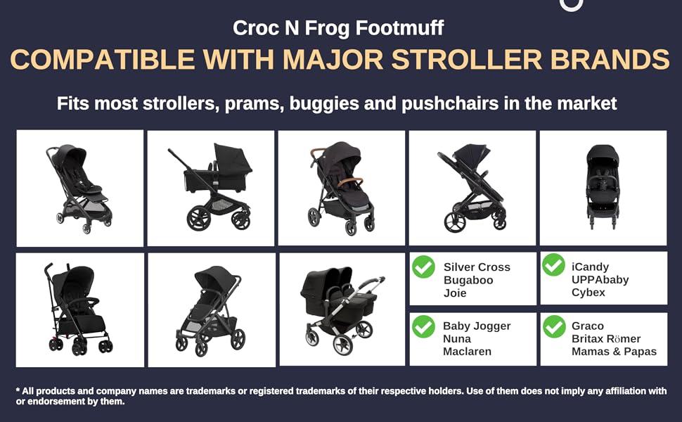 Compatible with Bugaboo, Joie, and Silver Cross strollers, this footmuff offers all-season comfort.