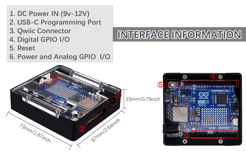 Amazon.com: GeeekPi Matel Case for Arduino UNO R4 WiFi, with UNO R4 ...