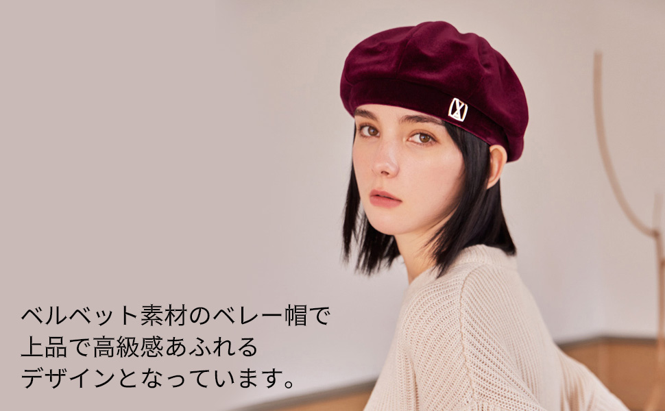 caramel ベレー帽 VINTAGE PAINTED BERET(ONESIZE BLACK): ベレー｜帽子通販