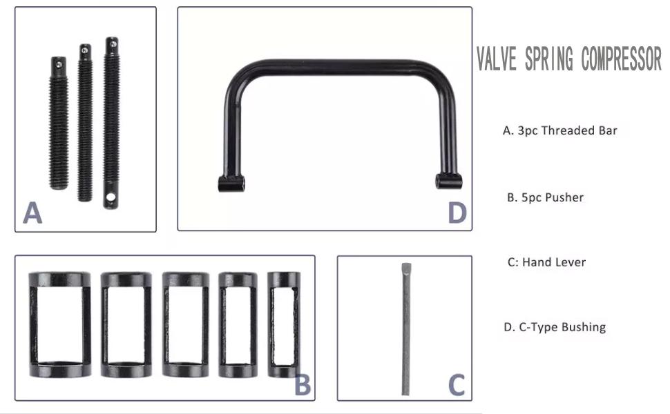 CATUDIY Auto Solid Valve Spring Compressor C Clamp Service Tool Kit, 10PCS Engine