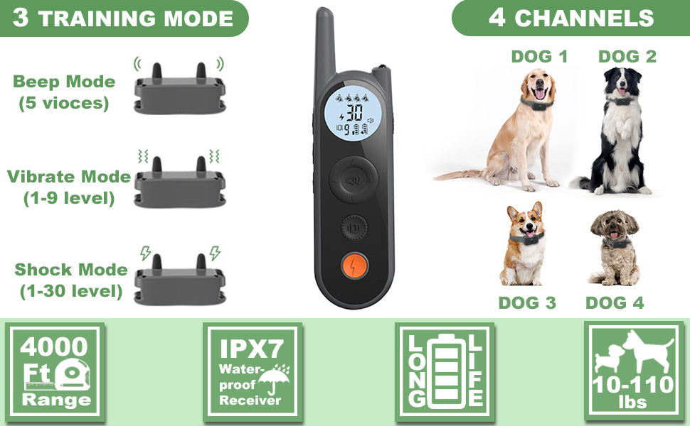 dog training collar for large medium small dogs
