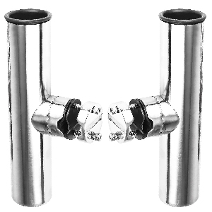 NovelBee 2pcs Stainless Steel Clamp on Fishing Rod Holders with Rubber Insert for Rails 7/8" to 1"