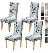 Dioxide High Stretch Chair Covers for Dining Chairs, Removable Washable Dining Chair Covers Set o...