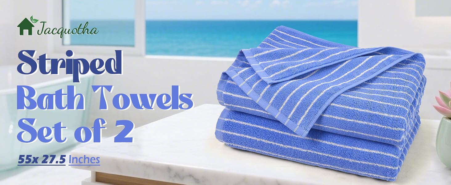 blue bath towels