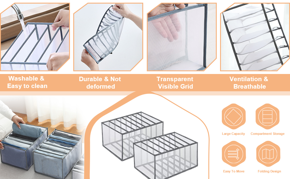 ARNTY Wardrobe Clothes Organizer, Upgraded Drawer