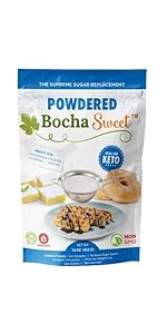 Powdered BochaSweet 16 oz 0 glycemic index diabetic keto friendly vegan no bitter aftertaste