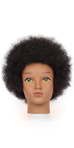 Female Afro Mannequin Head with Human Hair