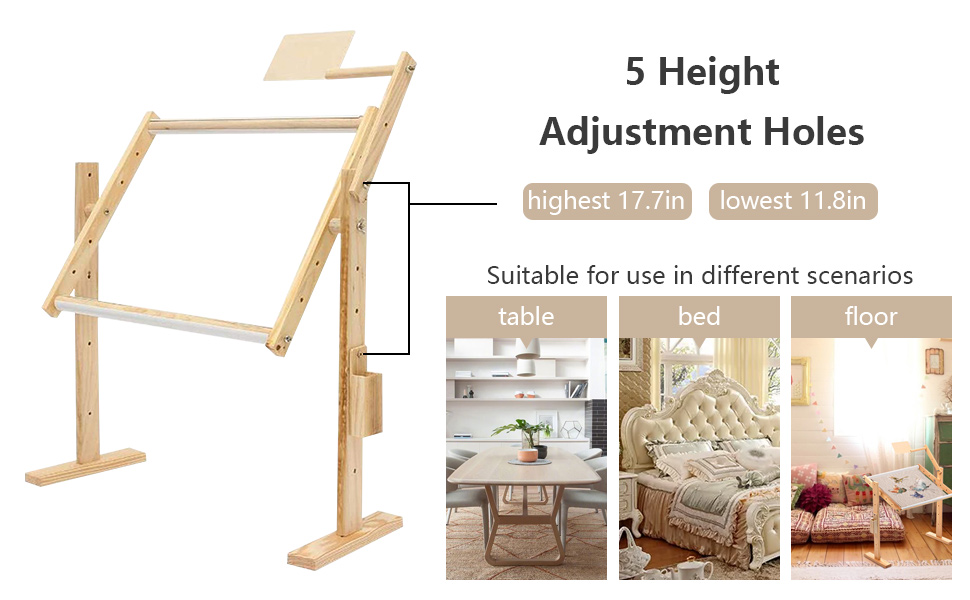 aleawol Adjustable Cross Stitch Frame Stand, Wooden Embroidery Frames