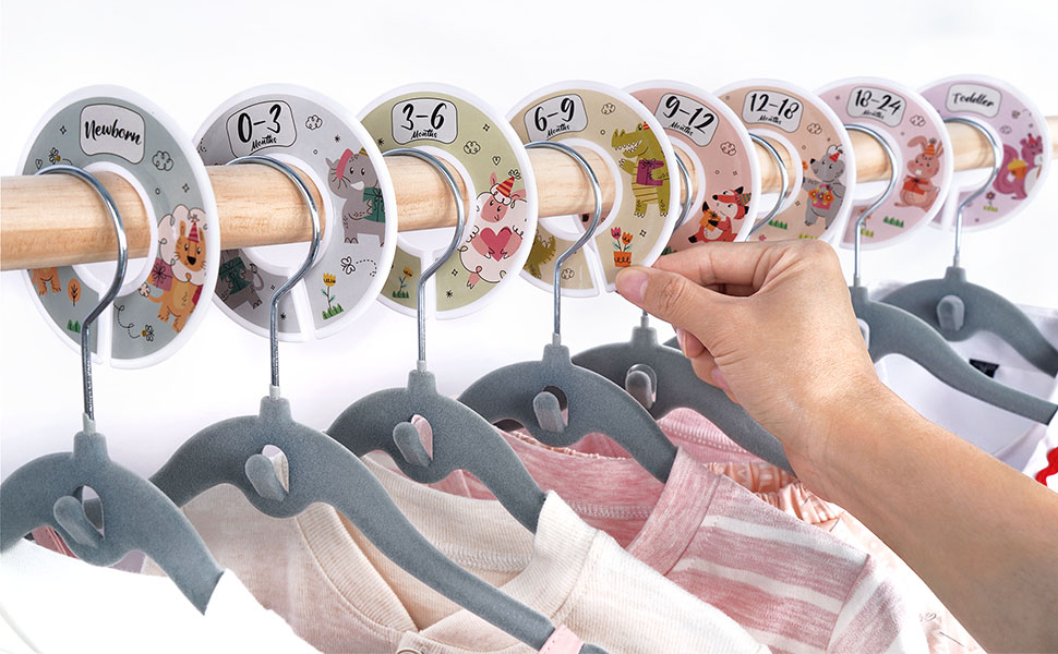 ABSOFINE KIDS Velvet Coat Hangers 30Pcs Clothes Hanger Non Slip 360