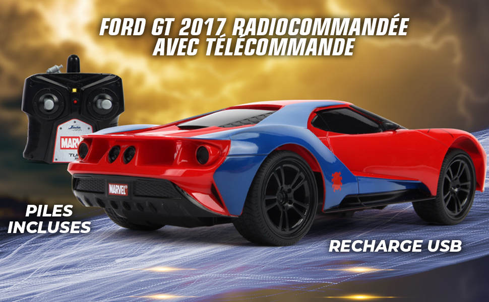 jada marvel ford gt spiderman auto radio comando telecomando giocattolo bambino RC