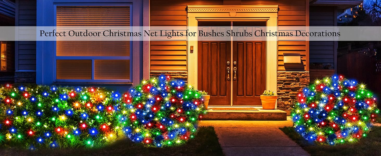 multicolor christmas lights for shrubs