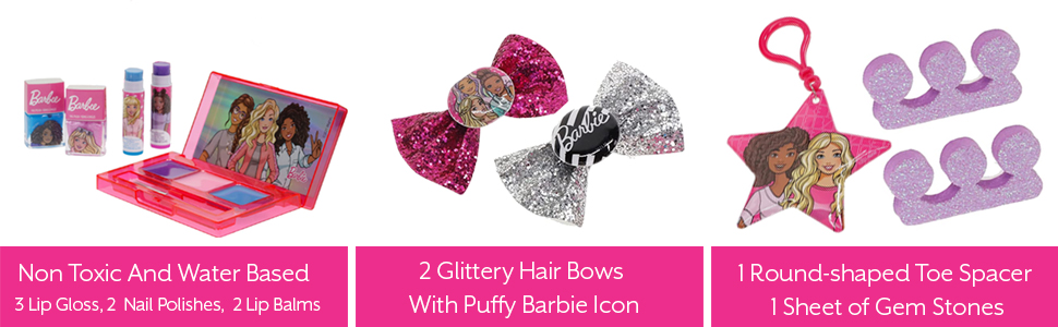 Barbie - Townley Girl Backpack Cosmetic Makeup Gift Bag Set