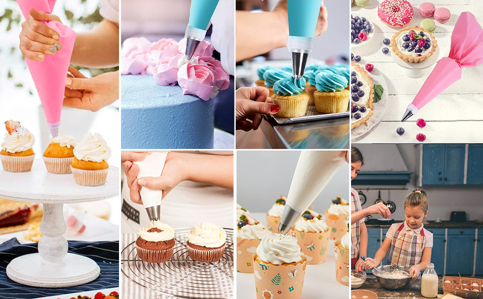 26 Stücke Spritzbeutel mit Tüllen Torten Backen Zubehör Kuchen ...