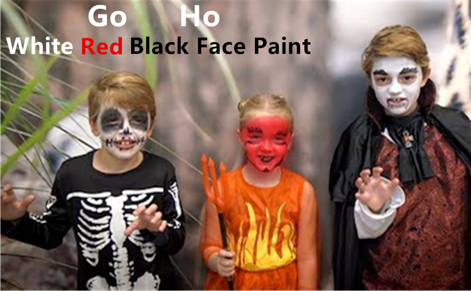 white black red face paint