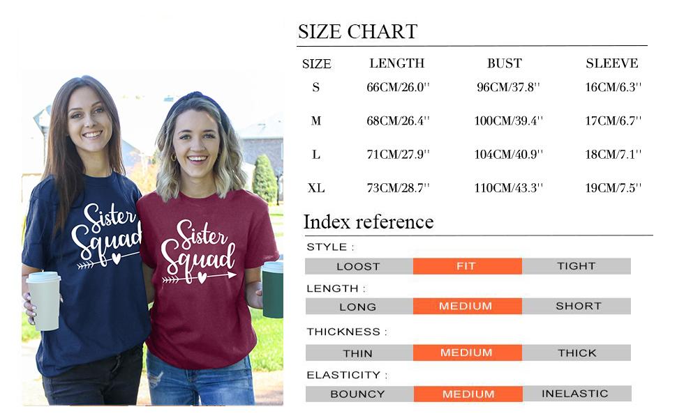 Women Sister Squad T Shirt Best Friends Besties Tee Shirt Soul Sister Party Relative Print Tee Top