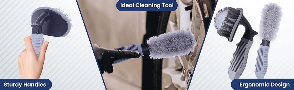 Tyre Cleaner brush tire cleaning accessories wheel rim kit microfiber cloth duster Inflator