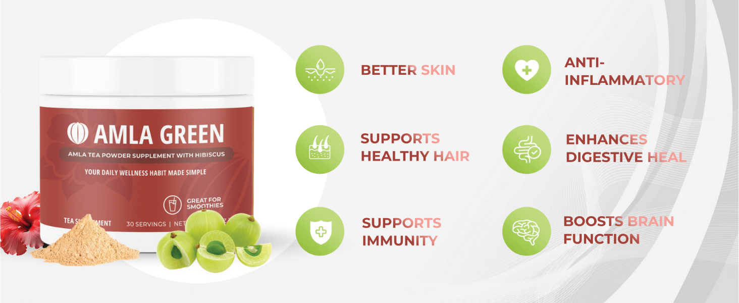Amla Green powder indian gooseberry hibiscus