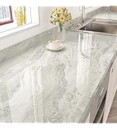 STICKEEP Beige Marble Contact Paper Peel and Stick Countertops Waterproof Marble Vinyl Countertop...