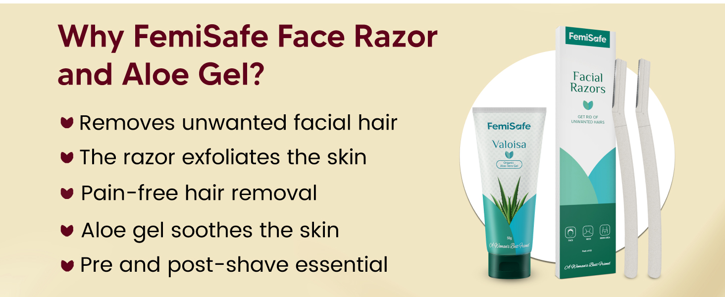 why FemiSafe face razor and aloe vera gel
