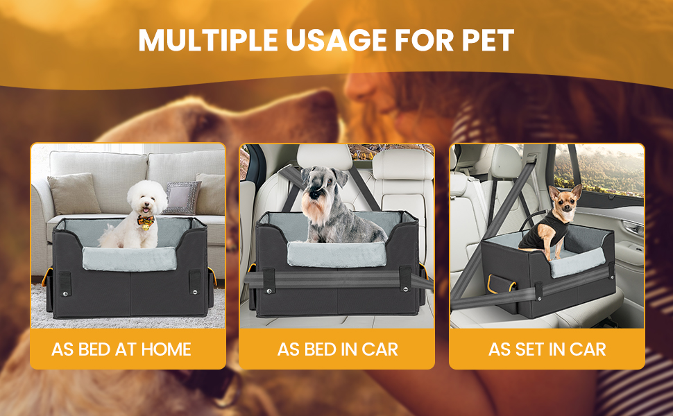 UNICITII Dog Car Seat for Small Dogs, Elevated Dog Booster