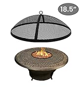 Fire Pit Spark Screen Round Compatible with Solo Stove Bonfire Size Fire Pit - Carbon Steel Solo ...