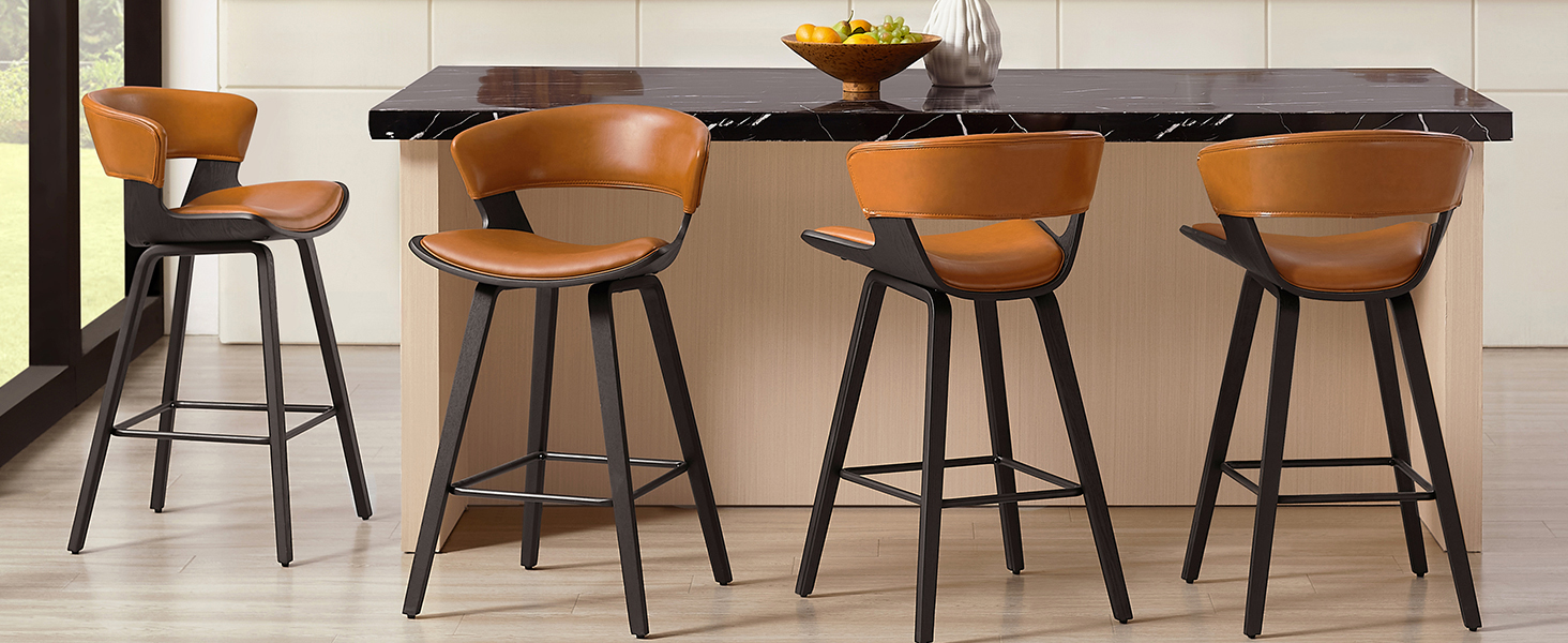 Art Leon Bar Stools Set of 2 Mid Century Modern Counter
