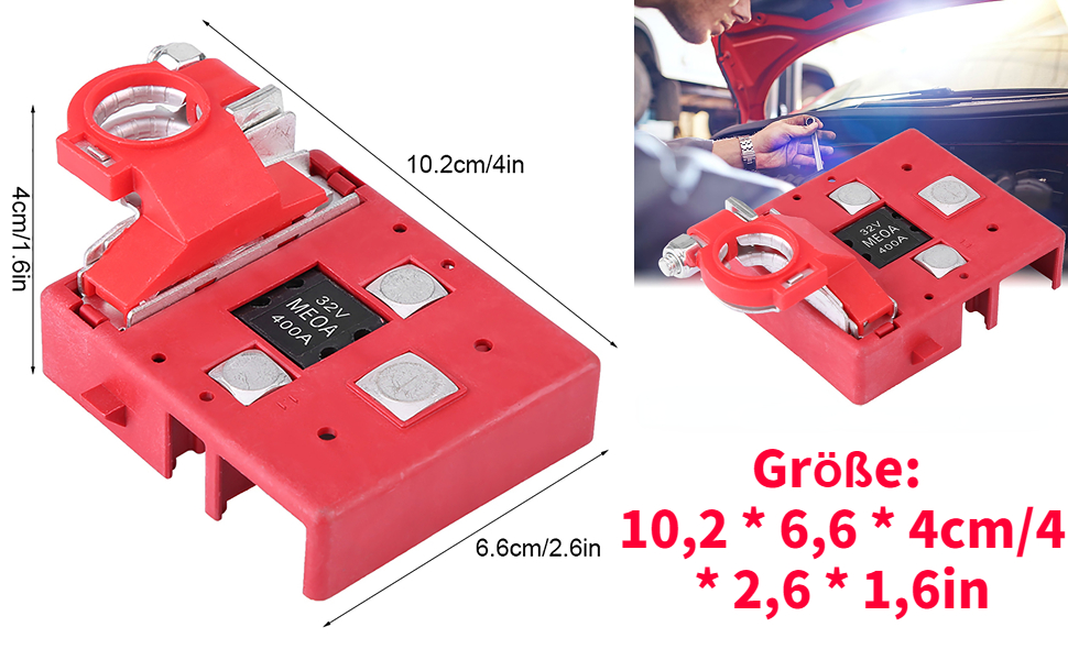 m8 batteriepole batterie autobatterie klemme Schnellwechsel-Batterieklemmen  batteriepol mit sicherung, Auto-Caravan 32V 400A Schnellwechsel-Verteilerklemmen  für abgesicherte Batterien, Klemmenstecker : : Auto & Motorrad