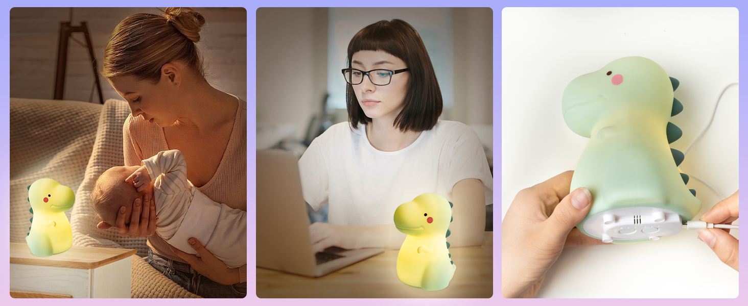 The dinosaur night light can be used in home room office decoration
