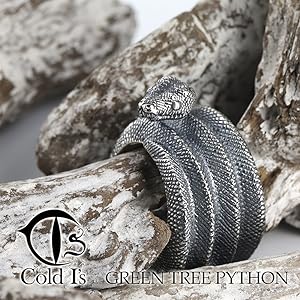 コールドアイズ cold i's グリーンパイソンリング　11号　※6月末発送※ Cold I's,コールドアイズ,Green Python Ring,- SILVER SHIELD