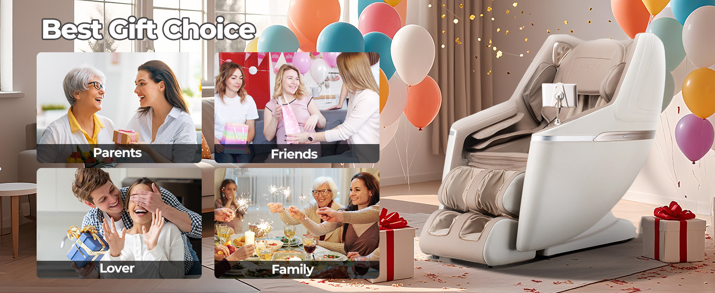 BOSSCARE Full Body Zero Gravity Massage Chairs, Massage Gift for partner, parent, friends, family,