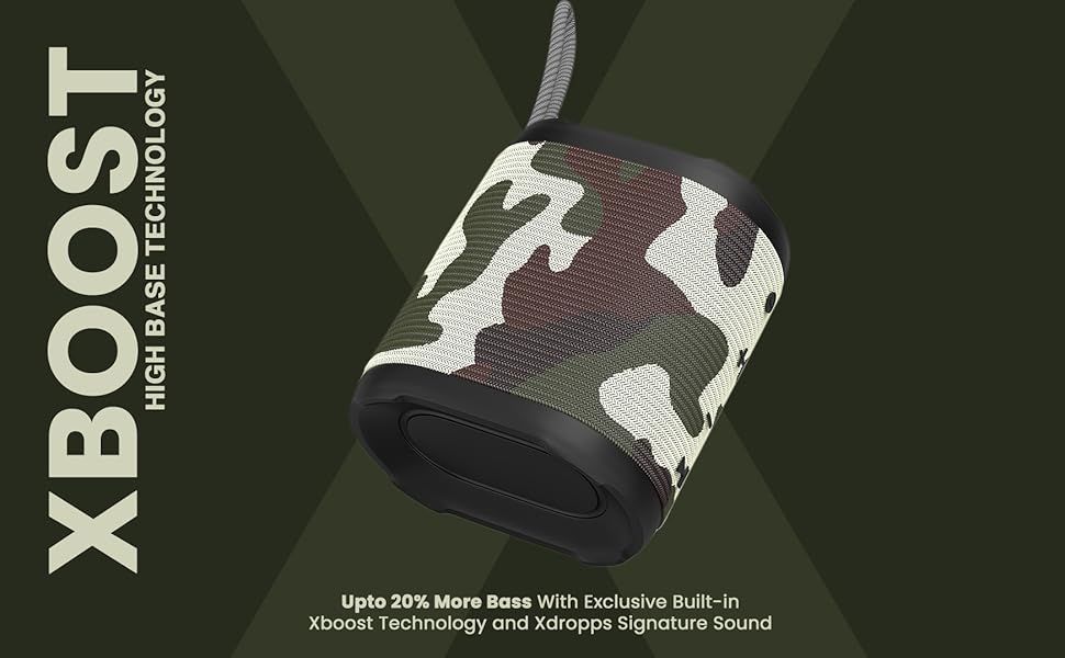 Xdropps Grenade Bluetooth Speaker with Xboost Technology, upto 12 Hours