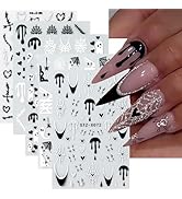 Halloween Nail Art Stickers 3D Self-Adhesive Nail Decals Spider Web Blood Drop Sticker for Nails ...