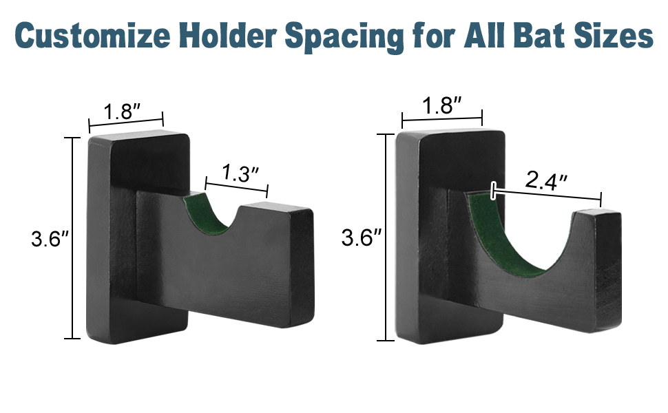 baseball bat wall mount display rack baseball holder Horizontal 1