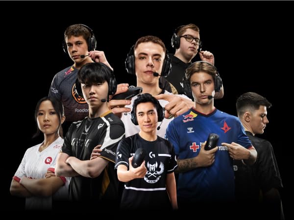A collage of multiple esports pros all together.